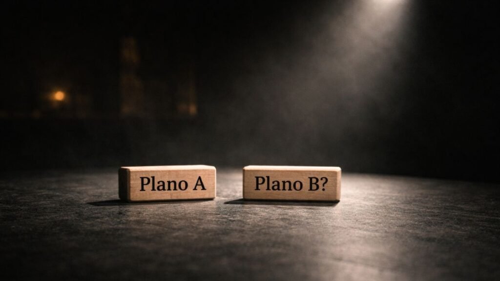 Ambiente escuro com superfície perfeitamente lisa e silenciosa sob luz suave, sem sinais visíveis de atrito ou movimento, plano A ou plano B?