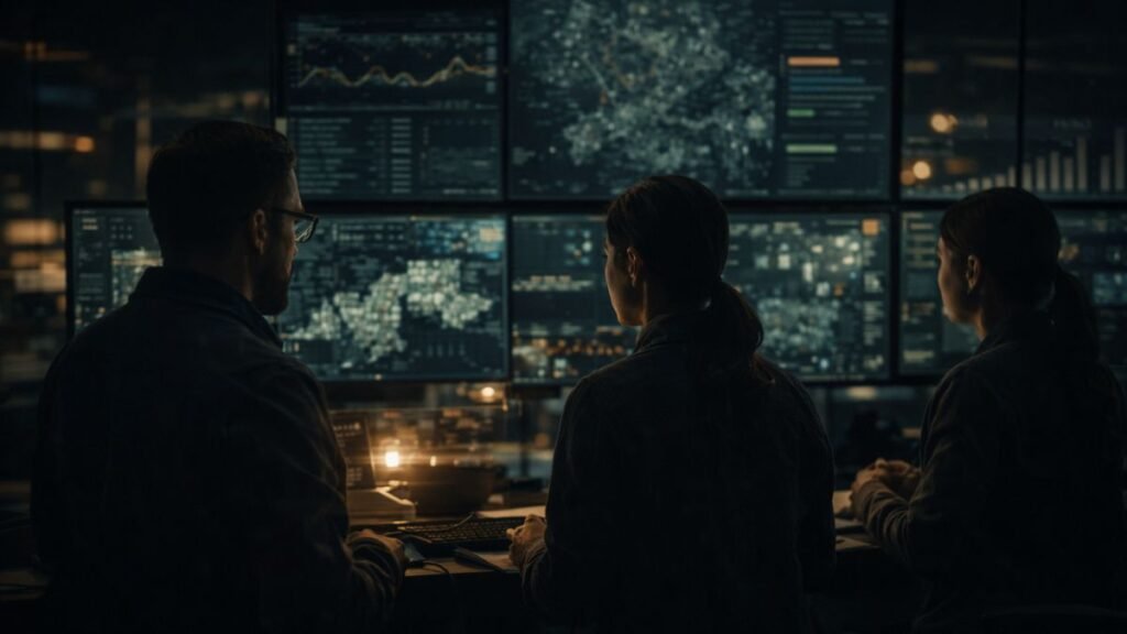 Equipe analisando dados e tomando decisões estratégicas