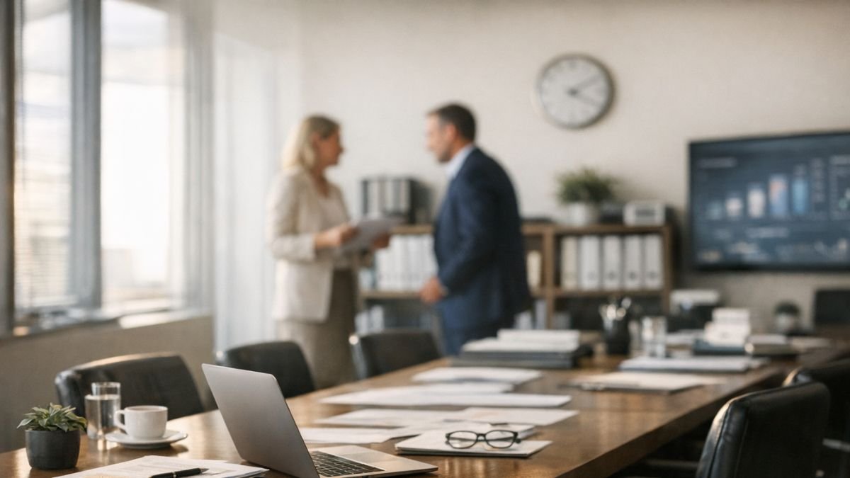 Ambiente corporativo organizado simbolizando estrutura interna que sustenta a customer experience
