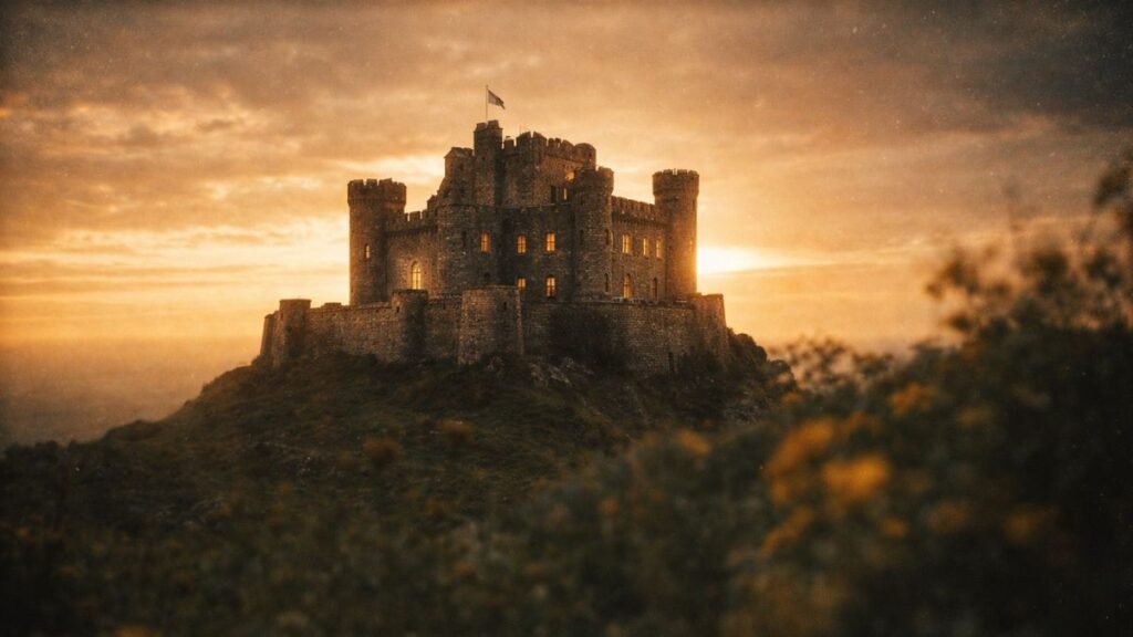 Estrutura sólida construída ao longo do tempo simbolizando confiança gerada por caráter na customer experience