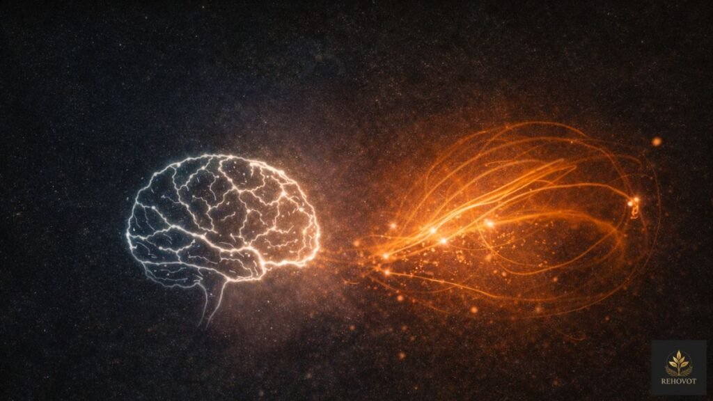 Representação abstrata de dois modos de pensamento distintos 