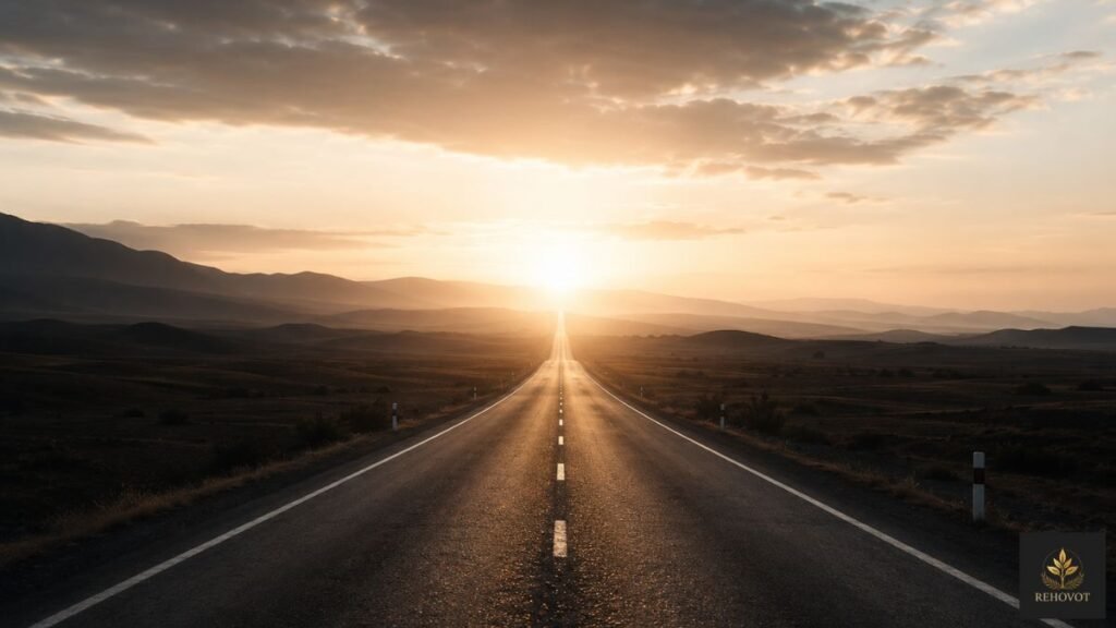 Tomada de Decisão: O Que Você Não Está Vendo Está Decidindo Seu Futuro 6 Estrada longa desaparecendo no horizonte sob luz suave do amanhecer.