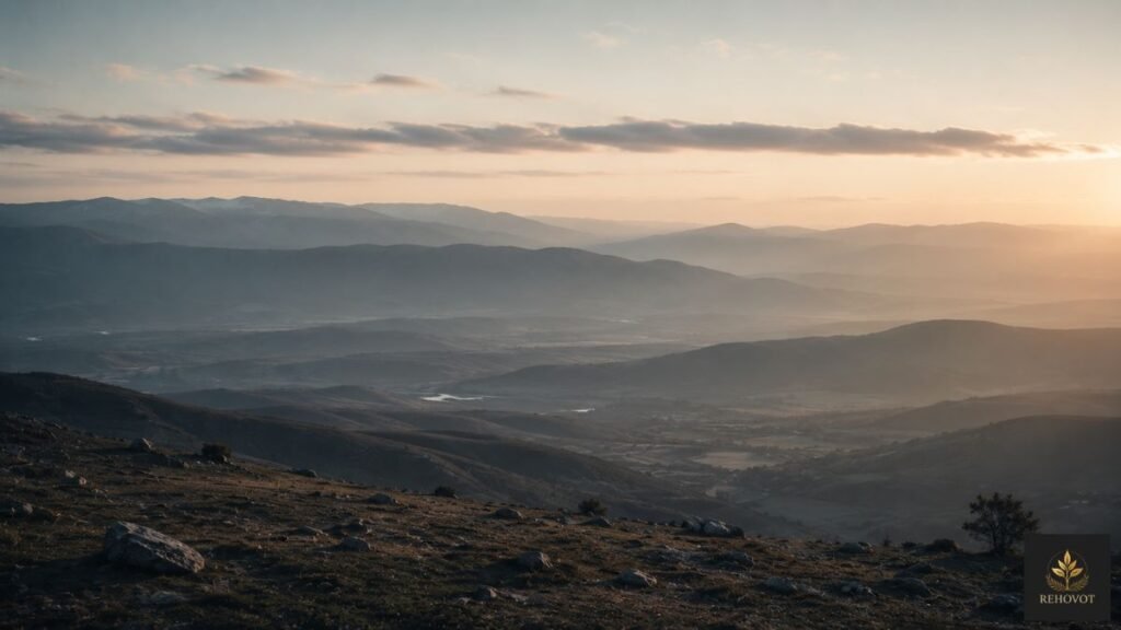 Horizonte distante com pequenas alterações na paisagem indicando uma mudança futura.