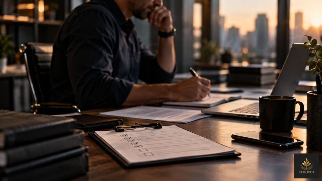 Profissional experiente realiza tarefa repetitiva em ambiente corporativo, simbolizando o efeito da familiaridade sobre a atenção.